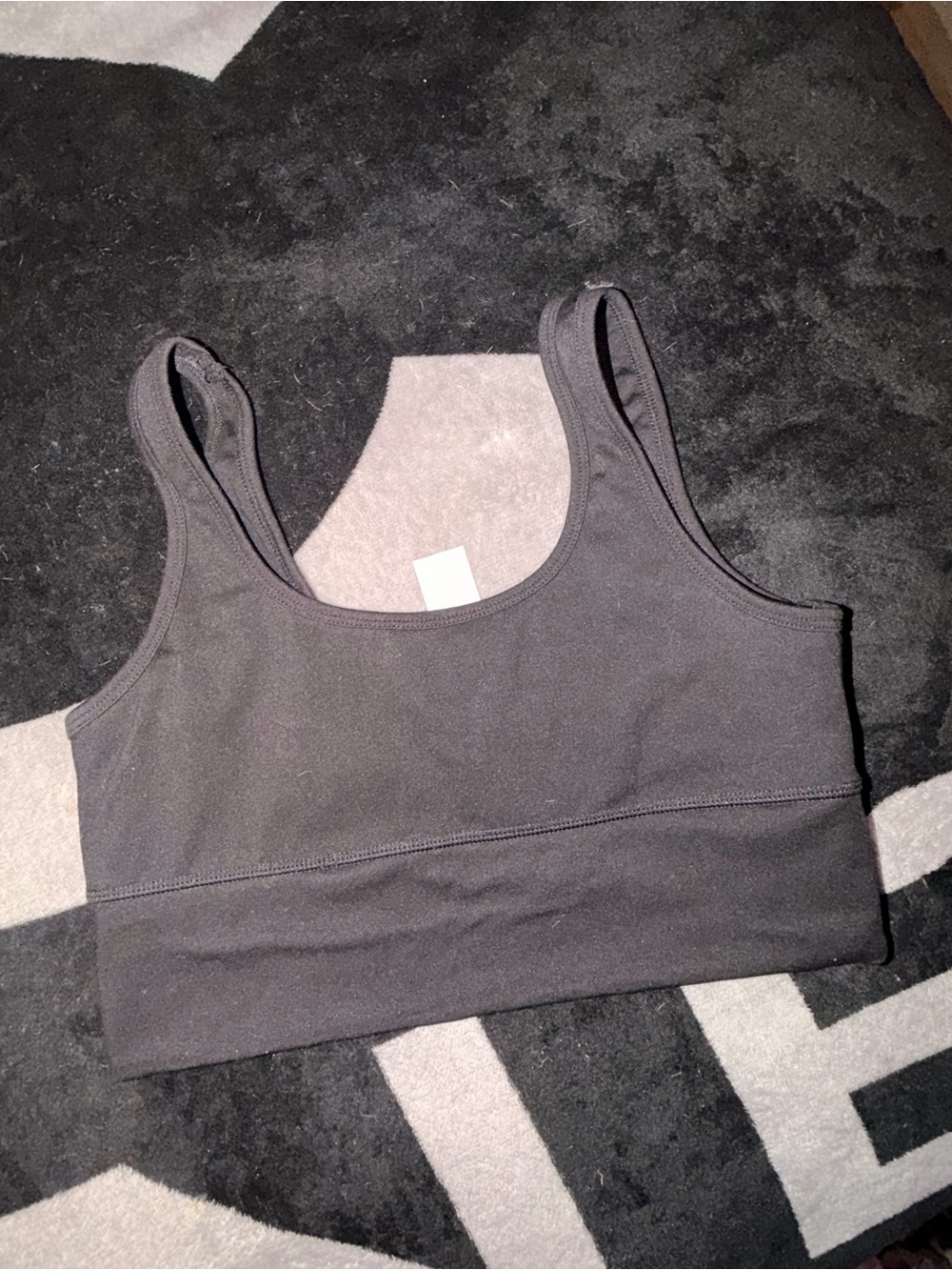 Black Cropped Sports Bra